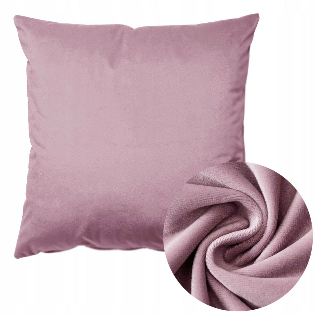 Rosa velurputetrekk 40x40 cm med myk tekstur
