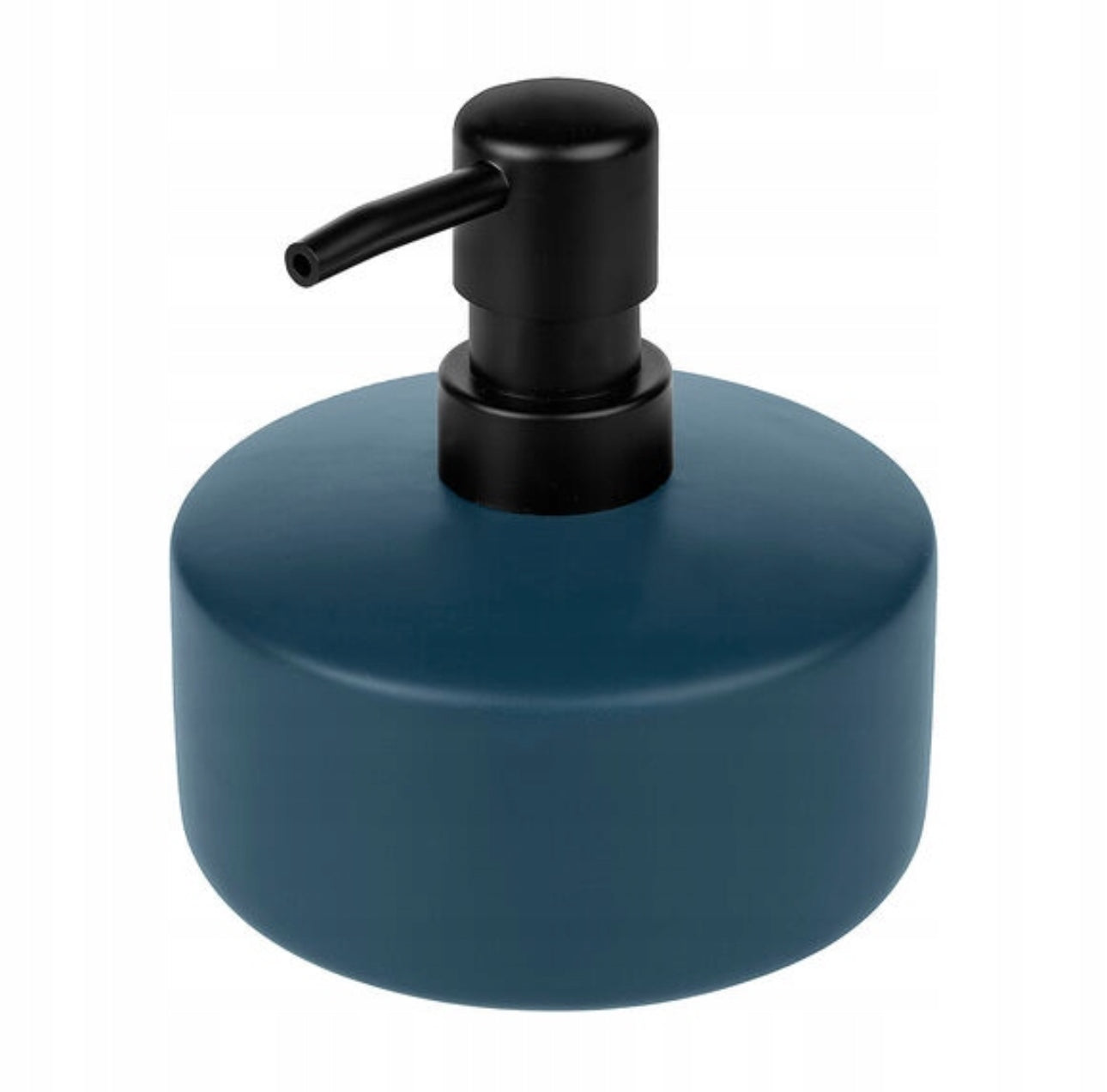 Keramisk blå såpedispenser med matt finish og elegant design, perfekt for moderne bad og kjøkken. Laget av høykvalitets keramikk med praktisk pumpefunksjon for enkel dosering av såpe.
