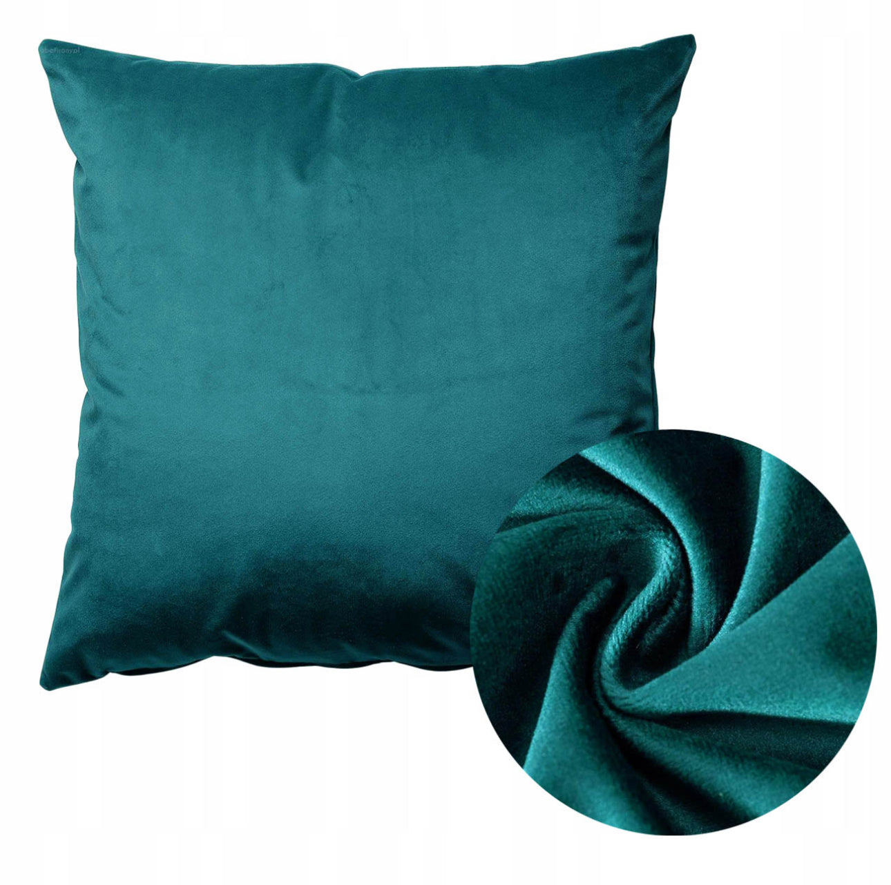 Turkis velurputetrekk 40x40 cm med myk tekstur