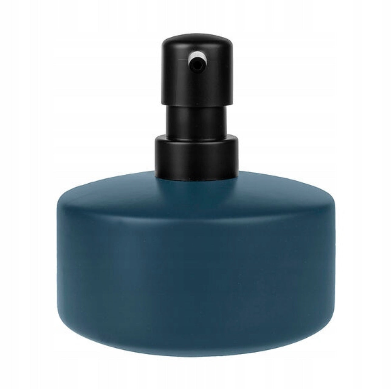 Keramisk blå såpedispenser med matt finish og elegant design, perfekt for moderne bad og kjøkken. Laget av høykvalitets keramikk med praktisk pumpefunksjon for enkel dosering av såpe.