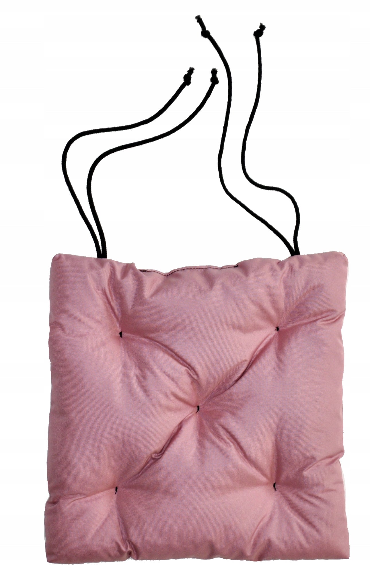 4-pack rosa vanntette hageputer 40x40 cm i slitesterkt codura-materiale med knytebånd og silikonfyll – perfekte til utendørs bruk på stol eller krakk.