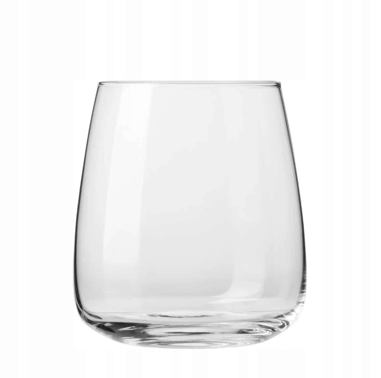Tomt lavt glass i klart glass med avrundet form
