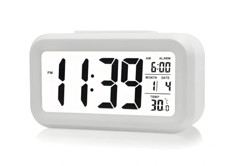 DIGI TIME: MODERNE LED DIGITAL ALARMKLOKKE I SLANKT 13,6X7,7CM DESIGN
