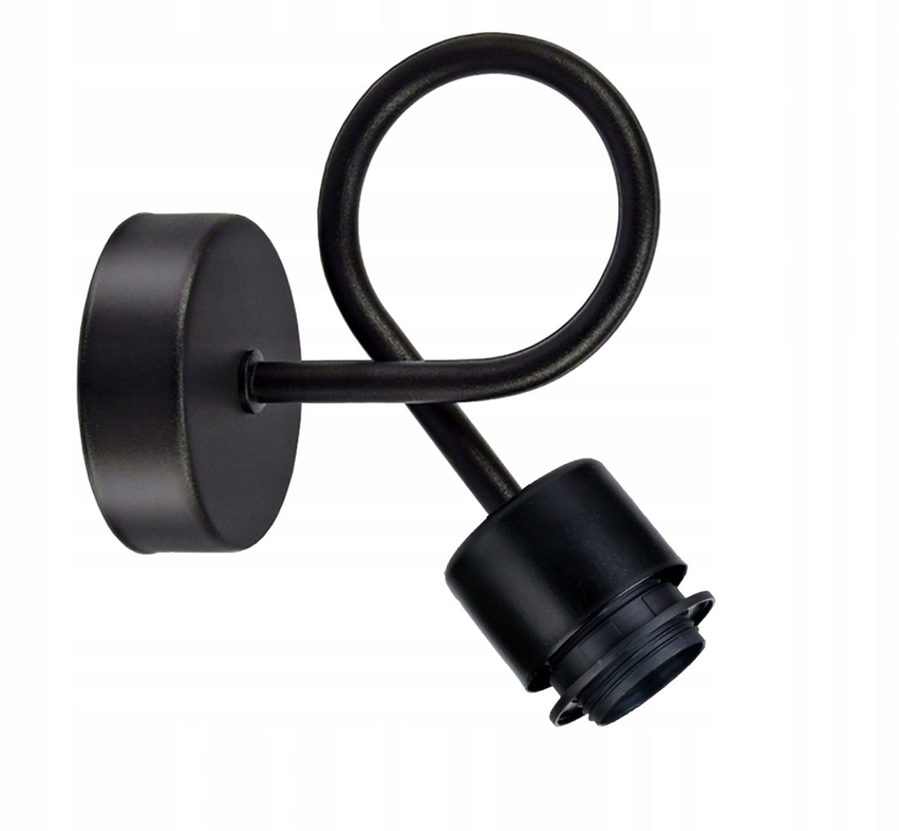 Industriell vegglampe i sort metall – 20 cm høy, med 12 cm bred trådkurvskjerm og E27 sokkel – moderne loft-stil belysning