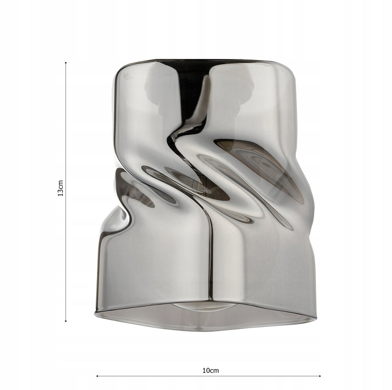 Enkelt glasskjerm i røykfarget design med avrundede kanter, moderne stil