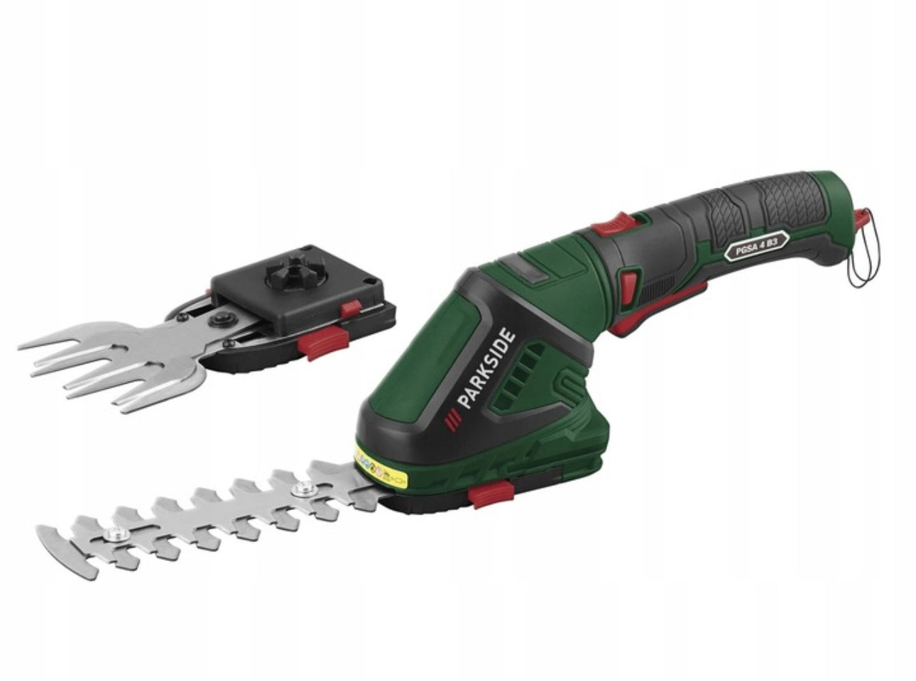 Håndholdt elektrisk hekktrimmer med utskiftbart blad og ergonomisk grep