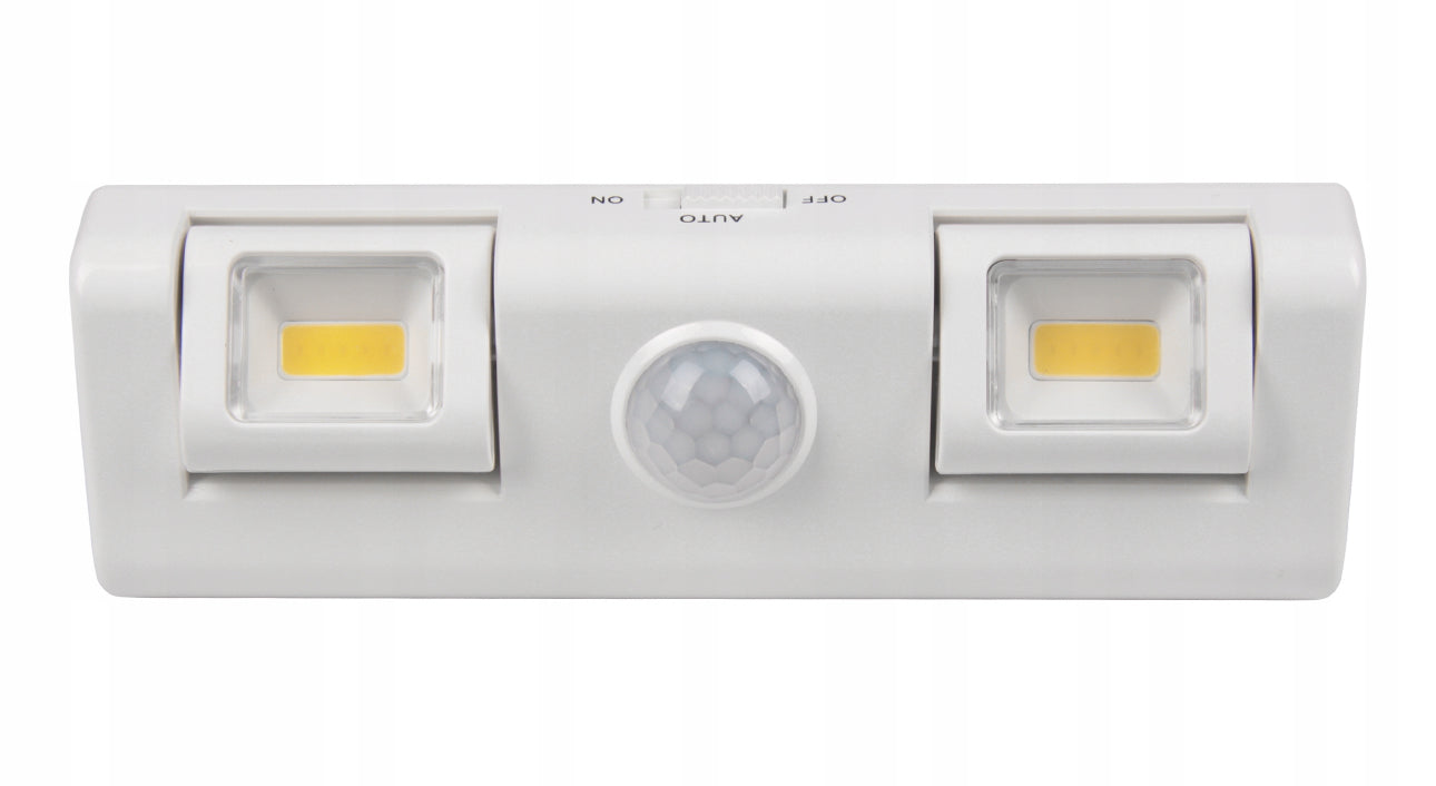 Frontvisning av hvit LED kjøkkenlampe med to COB LED-lysmoduler