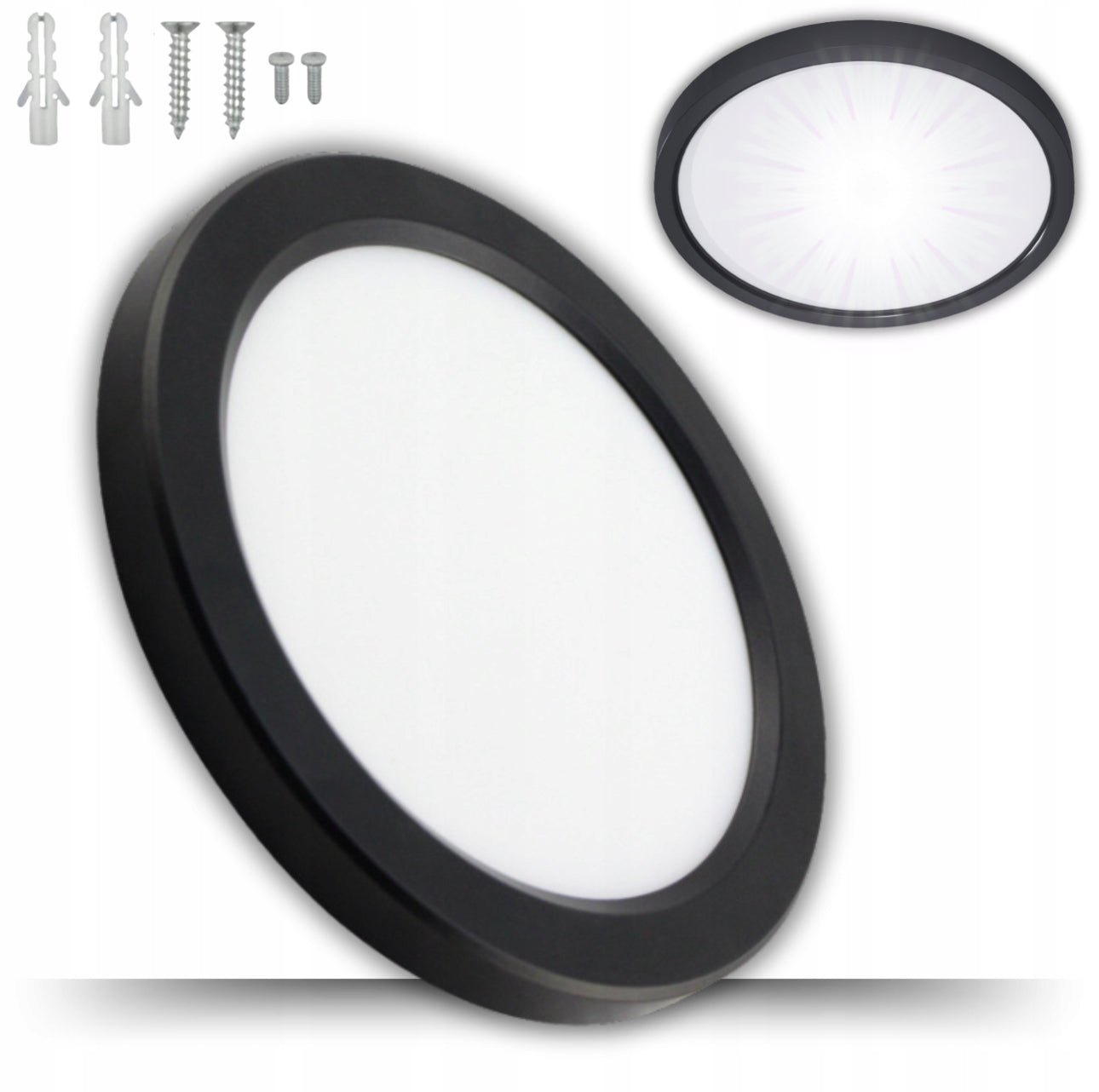 Rund LED-taklampe 24W i moderne, minimalistisk design med energiklasse A. Perfekt for stue, kjøkken eller soverom, med nøytral lysfarge på 4000K og høy lysstyrke på 2200 lumen. Slank og stilren lampe med enkel montering og lang levetid.