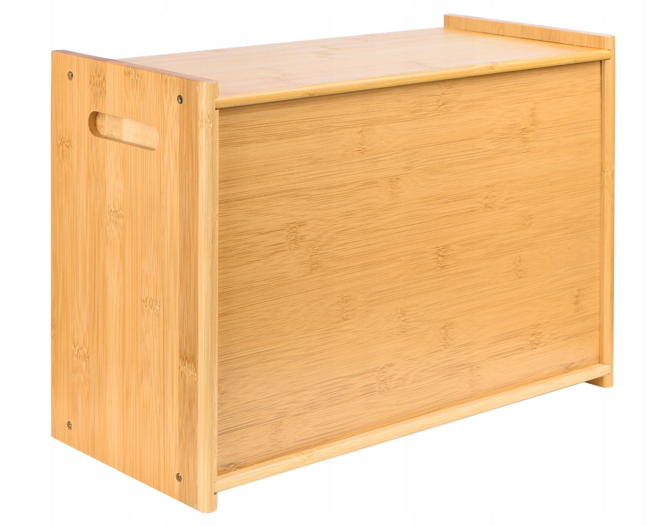 Bambus Brødboks Med Plexiglassvindu – 40x20x31 cm, Naturlig Bambus, To Nivåer, Magnetisk Lås for Ferskt Brød