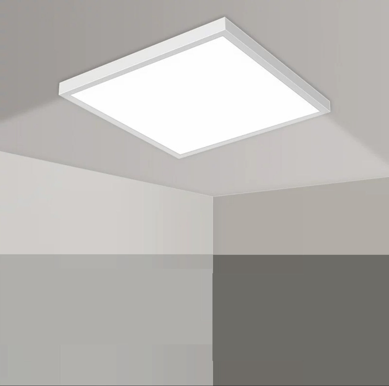 firkantet LED-taklampe med moderne design og energiklasse A, perfekt for stue, kjøkken eller gang, enkel montering, nøytralt hvitt lys på 4000K, lang levetid og lavt strømforbruk