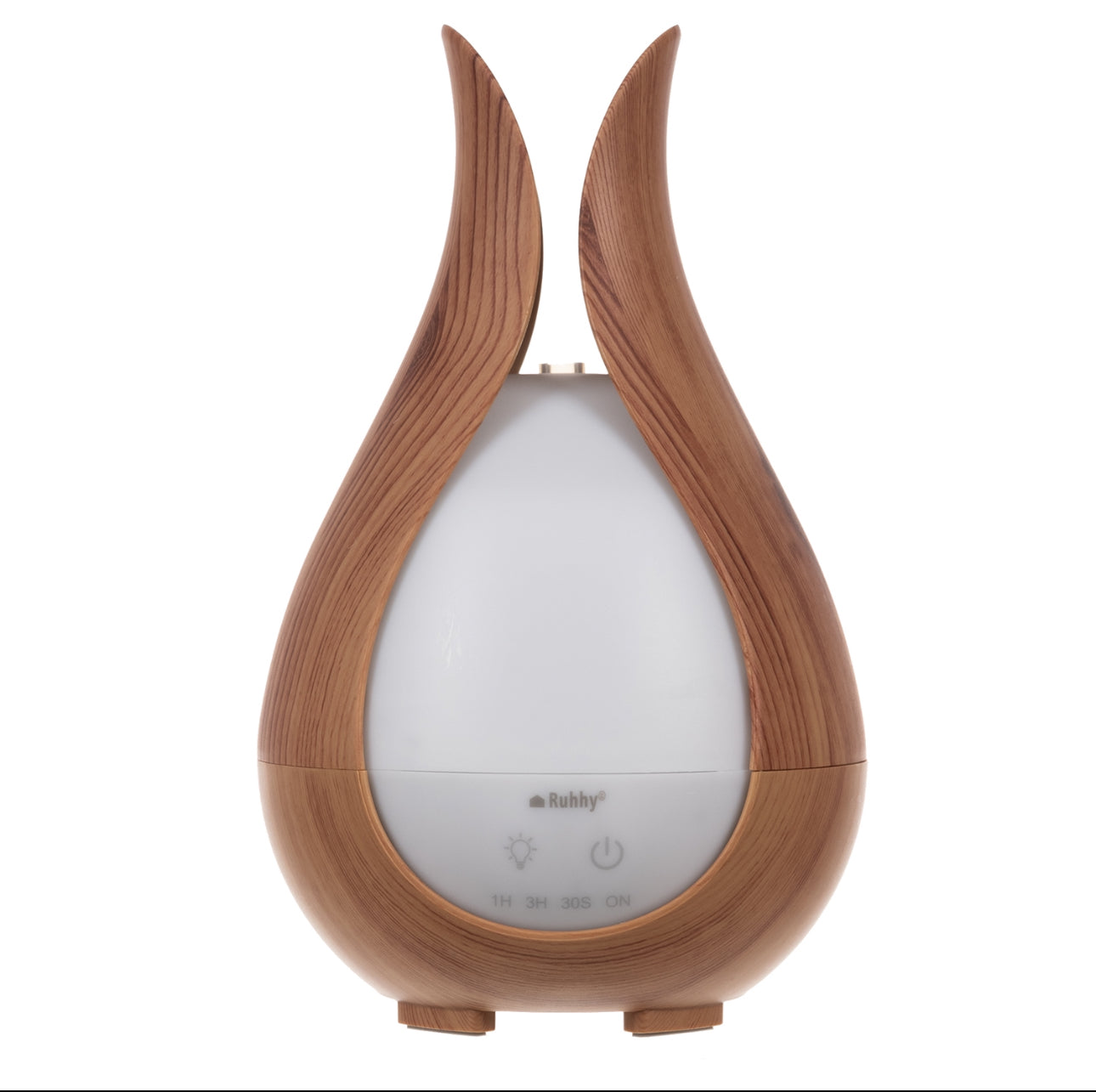 Ultrasonisk aroma diffuser med LED-lys i treimitasjon, 200 ml kapasitet, perfekt for aromaterapi og luftfukting i hjemmet, med fjernkontroll og justerbare lysinnstillinger.