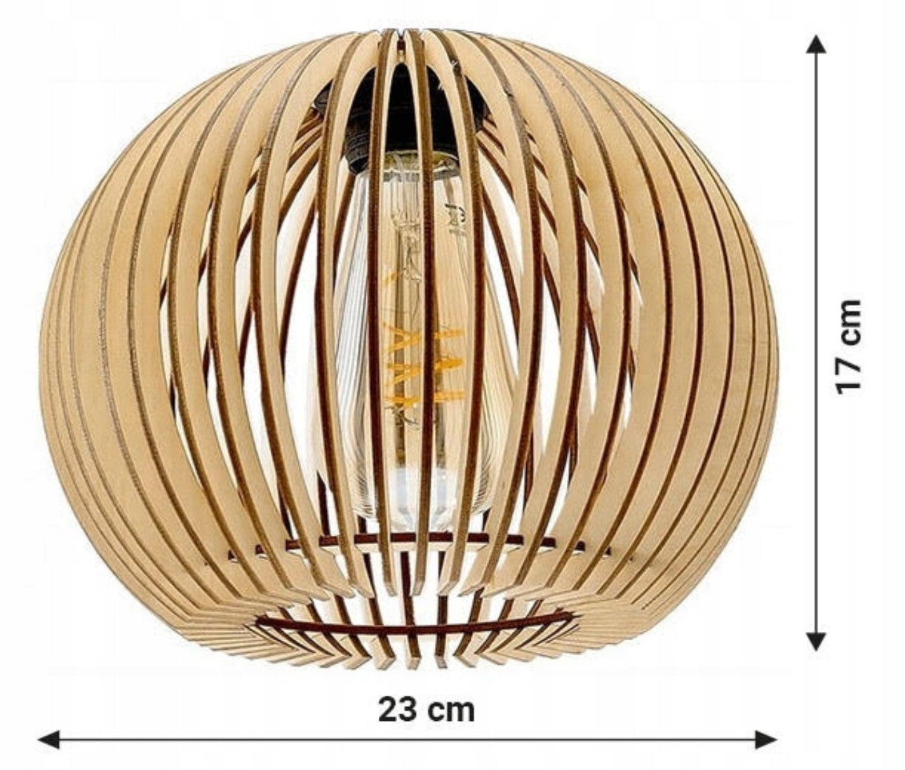 Moderne pendellampe i naturlig tre med tre skjermer, diameter 23 cm og høyde 17 cm per skjerm, regulerbar oppheng opptil 100 cm, svart takfeste – E27 sokkel, uten lyspærer.
