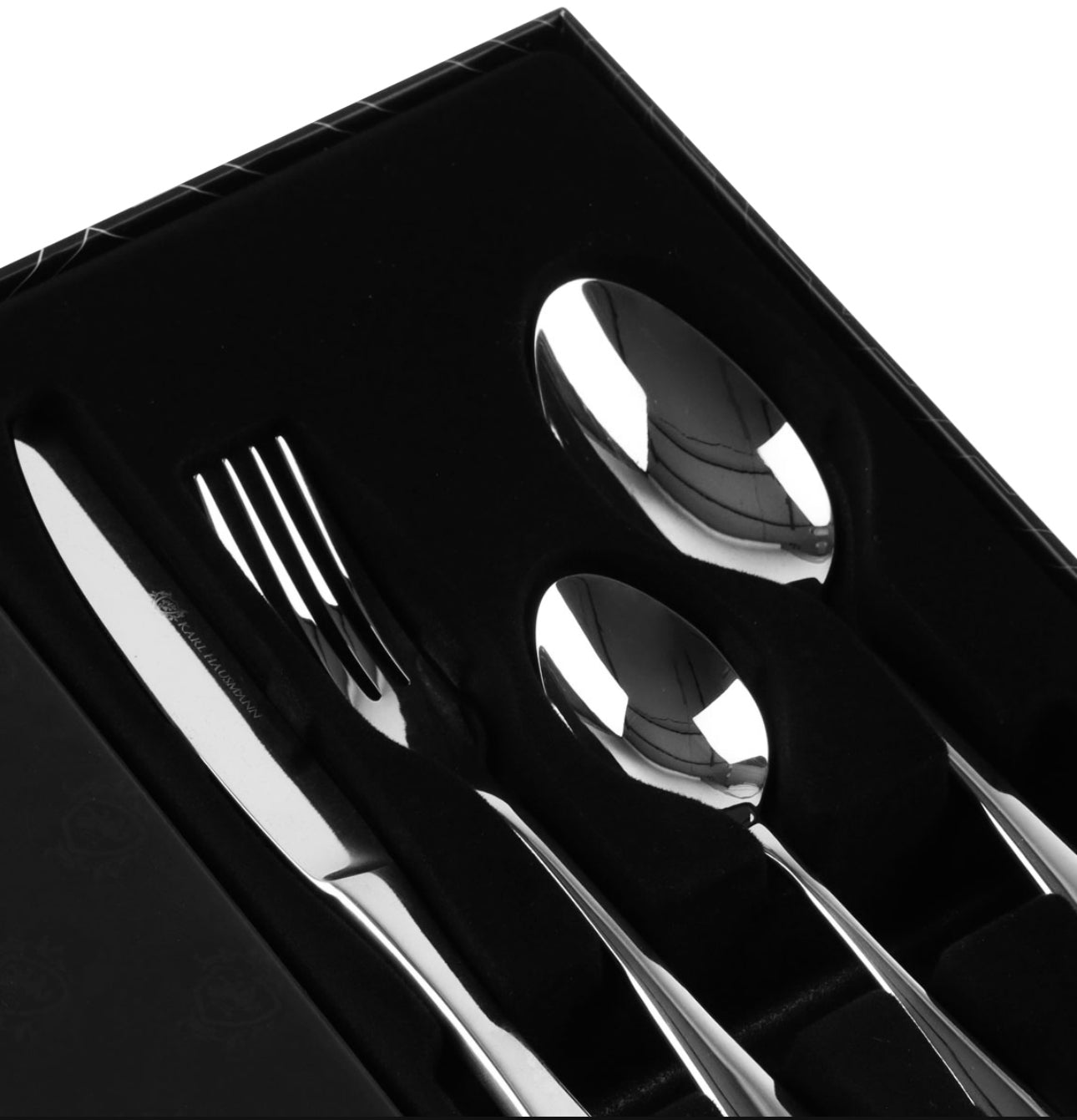 Bestikksett 24 Deler for 6 Personer – Sølvfarget Rustfritt Stål 18/10, Leveres i Elegant Sort Gaveeske