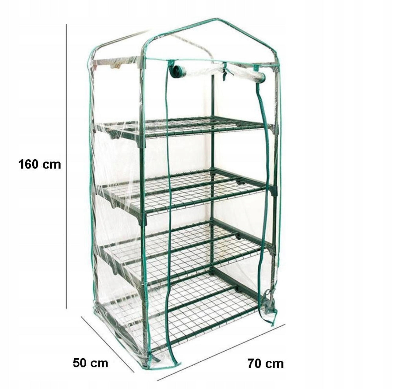 Transparent Plantehus Med Metallramme, Mål 160x70x50 cm, Perfekt For Balkong