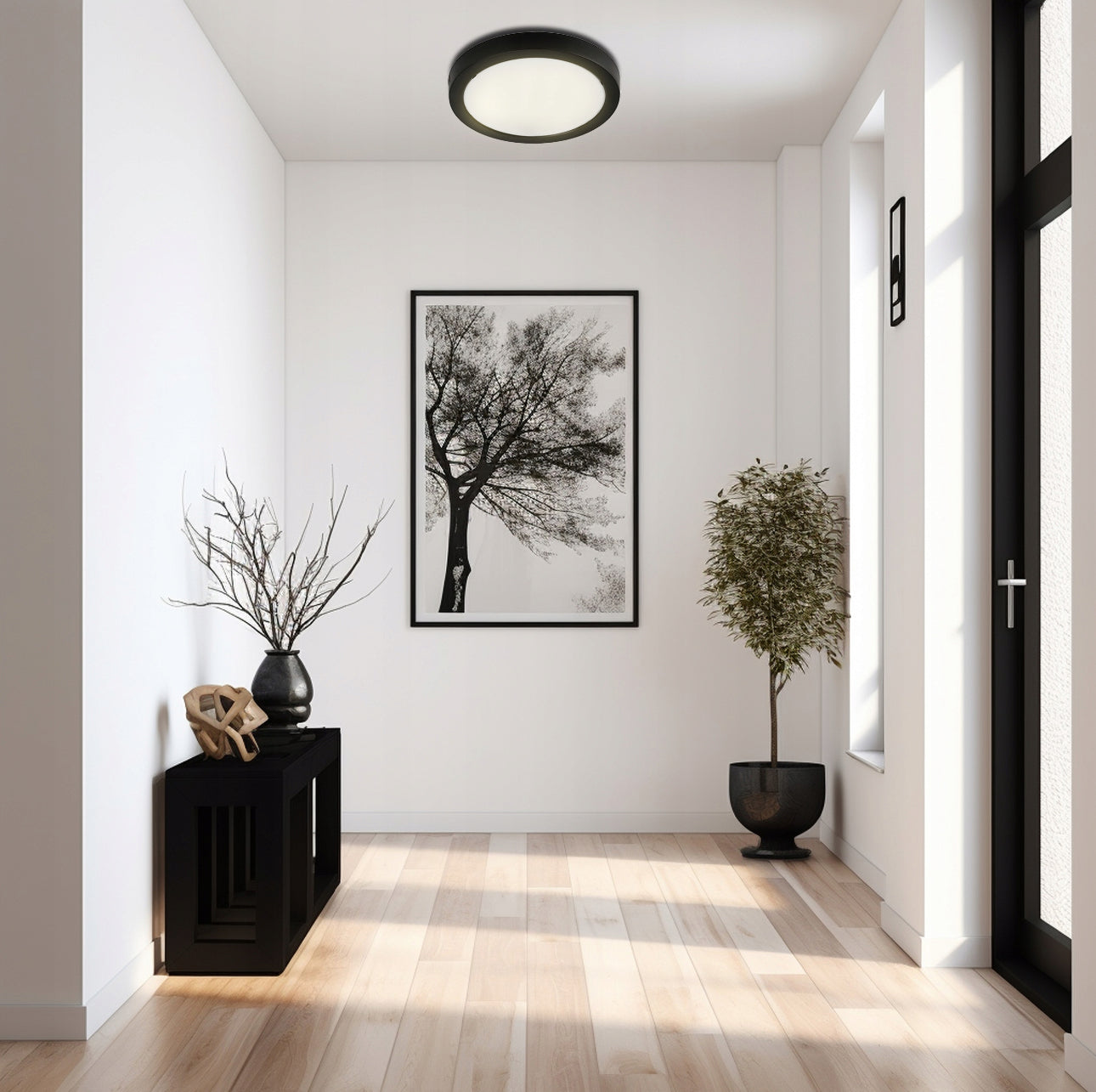 Rund LED-taklampe 24W i moderne, minimalistisk design med energiklasse A. Perfekt for stue, kjøkken eller soverom, med nøytral lysfarge på 4000K og høy lysstyrke på 2200 lumen. Slank og stilren lampe med enkel montering og lang levetid.