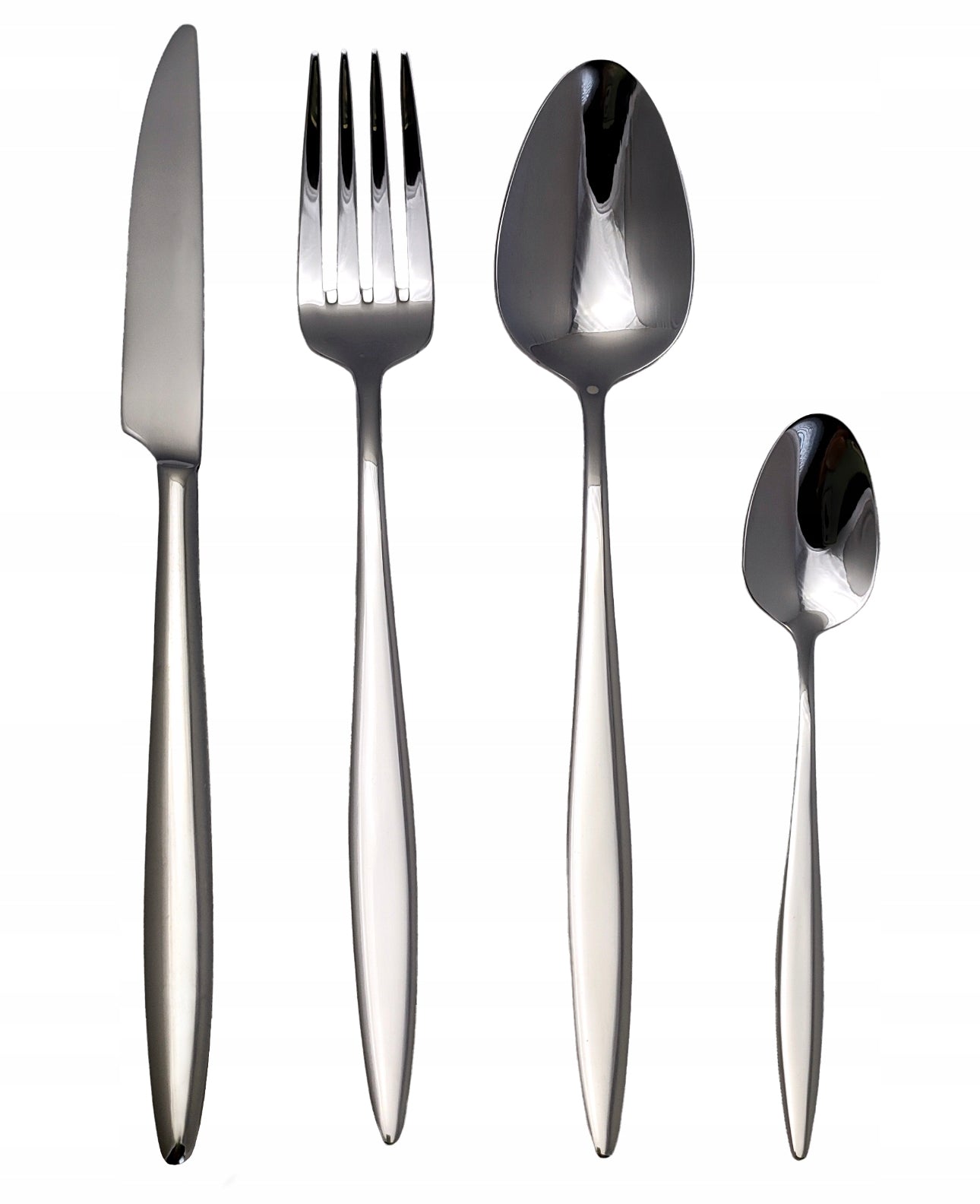 Bestikksett 24 Deler for 6 Personer – Sølvfarget Rustfritt Stål 18/10, Leveres i Elegant Sort Gaveeske