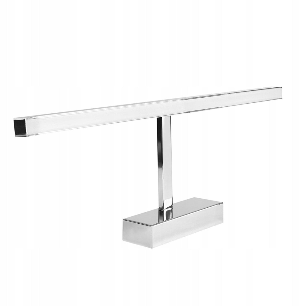 Moderne LED-vegglampe for bad i krom finish, 12W energiklasse A med nøytralt hvitt lys 4000K. Stilren vegglampe med IP44 vannbeskyttelse, ideell for speilbelysning og minimalistisk interiørdesign.