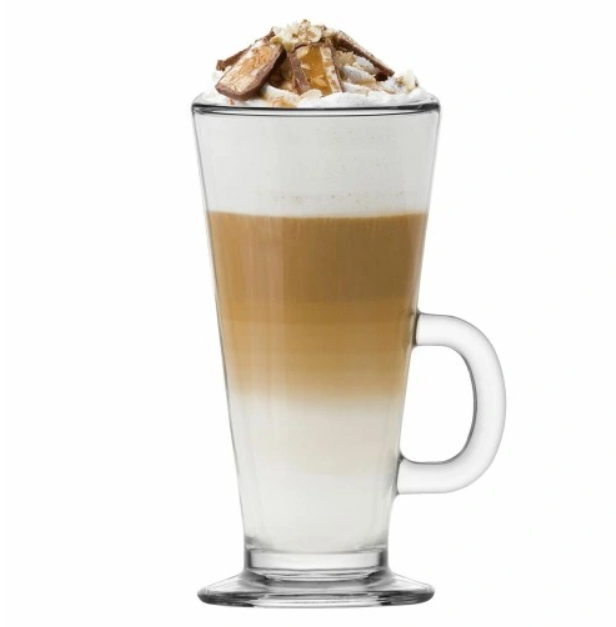 EKSKLUSIVT SETT MED 6 STK 250ML KAFFE LATTE - GLASS