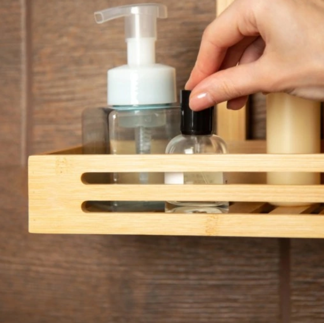NATURLIG BAMBUS TRIPPEL HYLLE - ORGANISER BADET DITT MED STIL