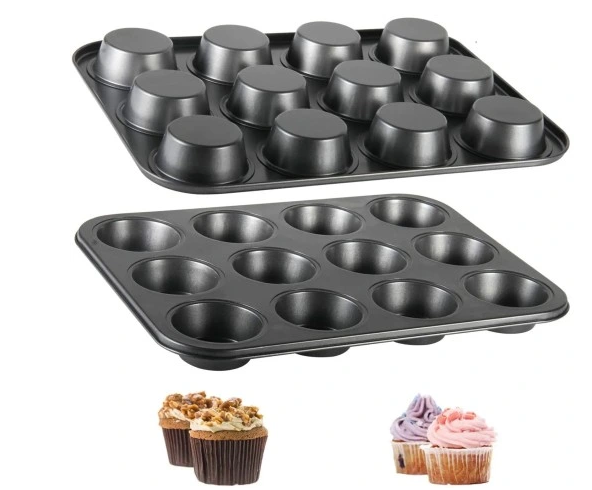 MUFFINSBRETT + 12 SILIKONFORMER